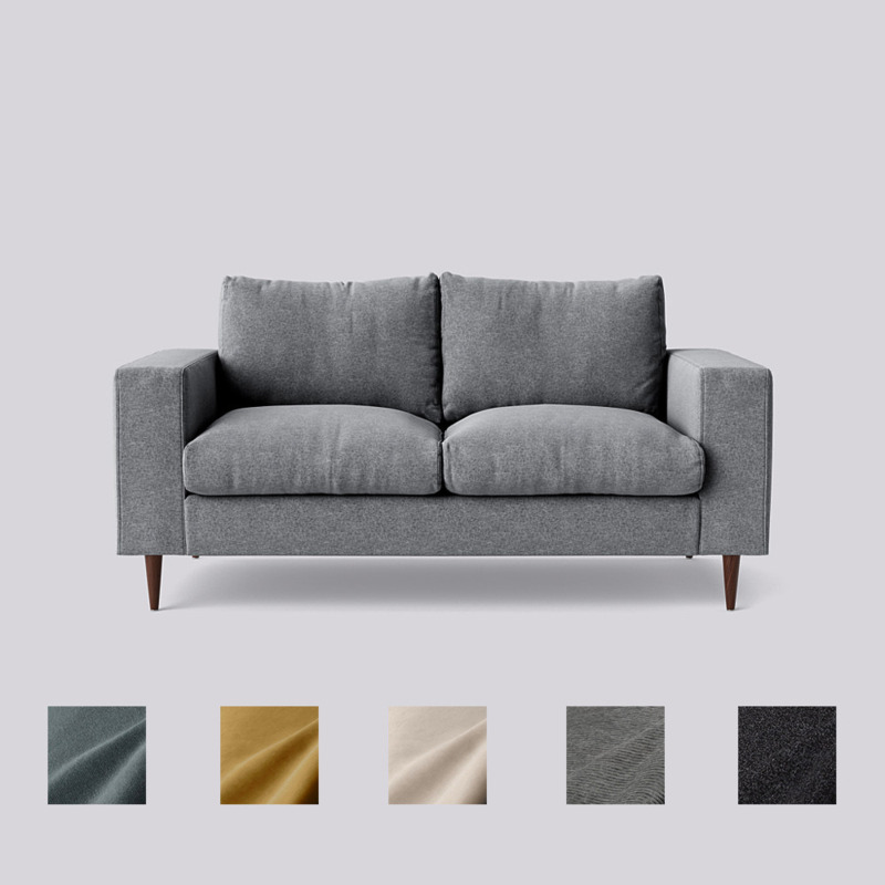 Swoon Evesham TwoSeater Sofa Grey Soft Wool by Swoon