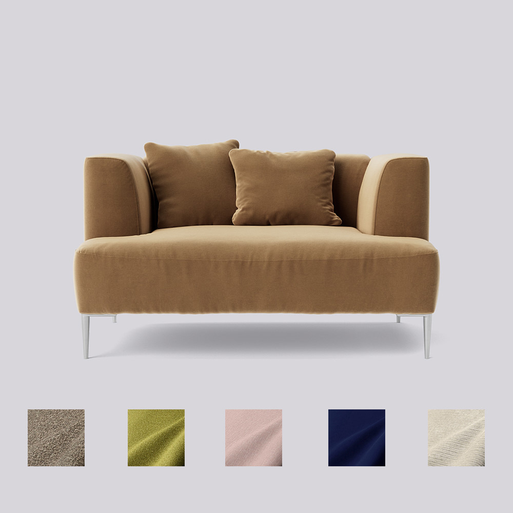 Swoon Kallas Love Seat Brown Easy Velvet by Swoon