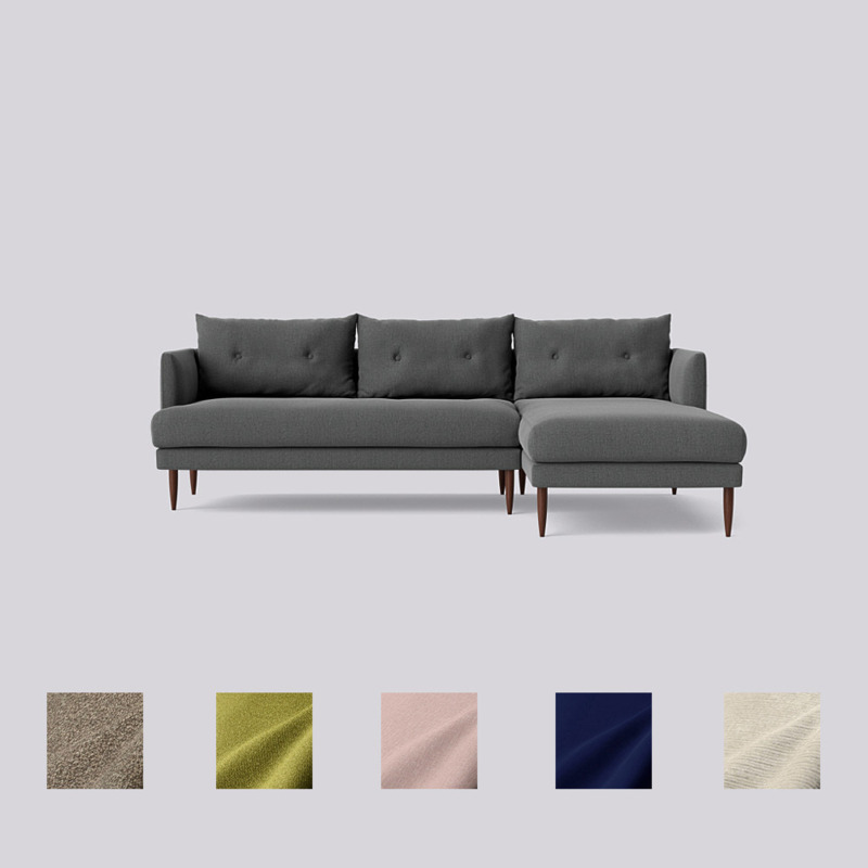 Swoon Kalmar RightHand Corner Sofa Grey by Swoon