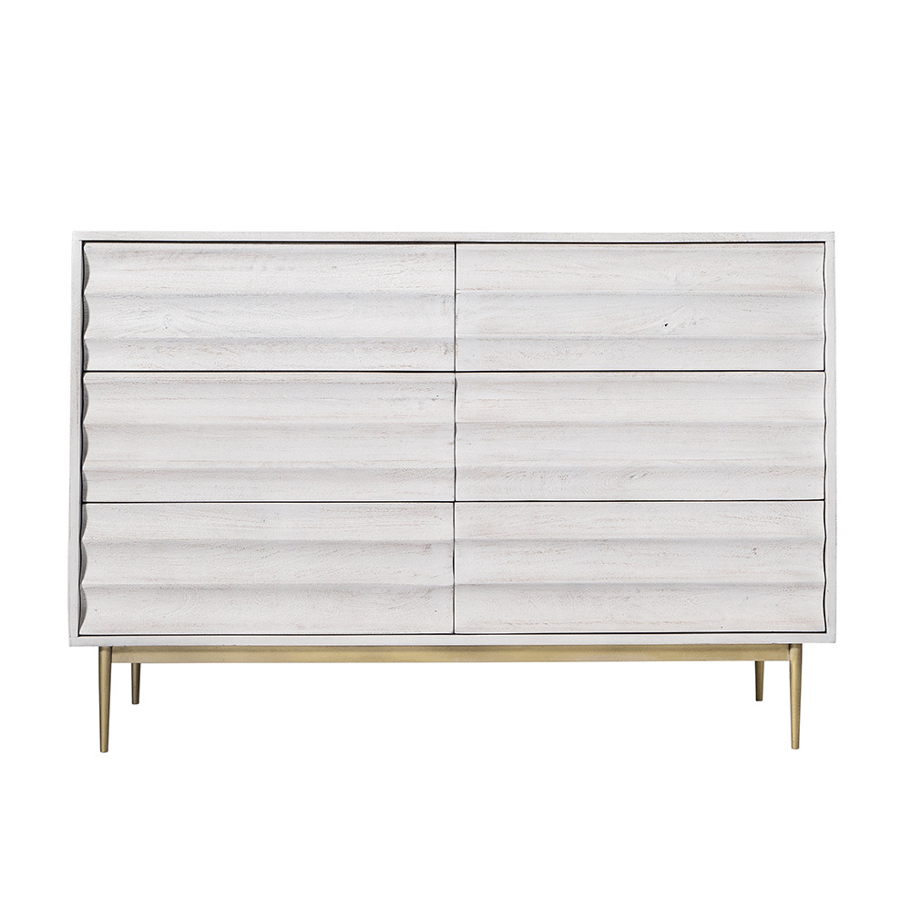 Swoon Katana Contemporary SixDrawer Chest Of Drawers White Mango Wood by Swoon