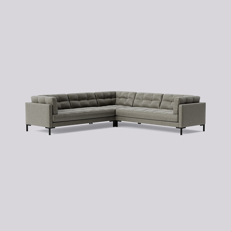 Swoon Landau FiveSeater Corner Sofa Black Smart Leather by