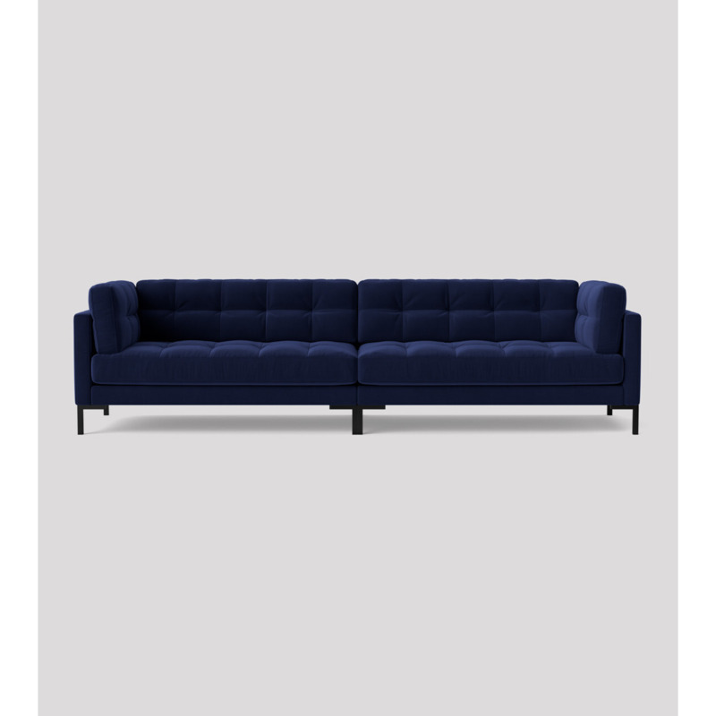 Swoon Landau FourSeater Sofa Dark Blue Easy Velvet by Swoon