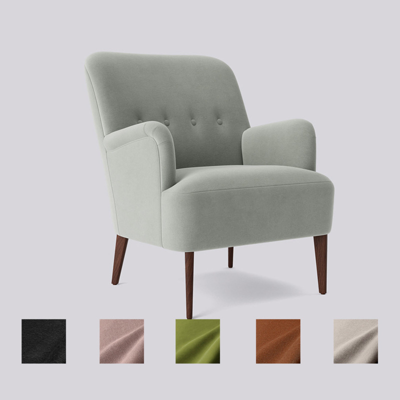 Swoon London Armchair Grey Easy Velvet by Swoon