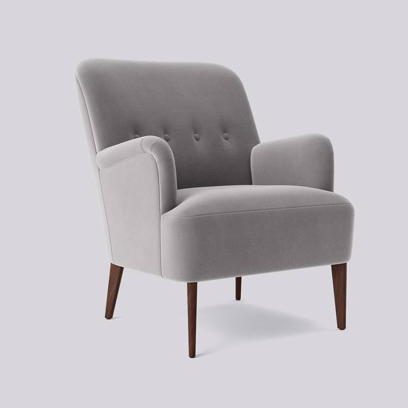 Swoon London Armchair Grey Easy Velvet by Swoon