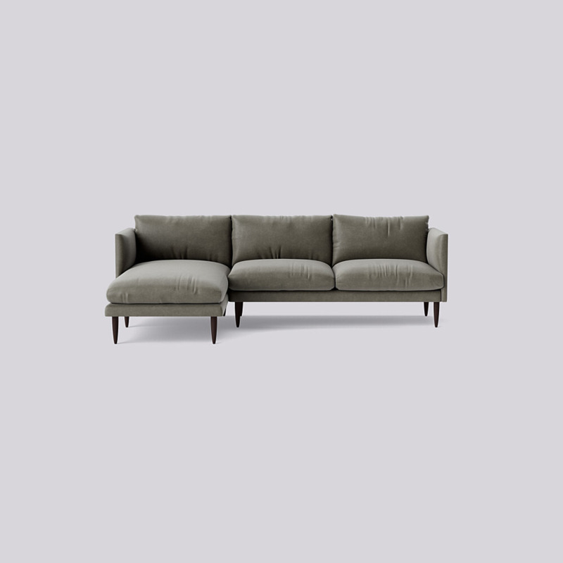 Swoon Luna LeftHand Corner Sofa Grey Smart Leather by Swoon