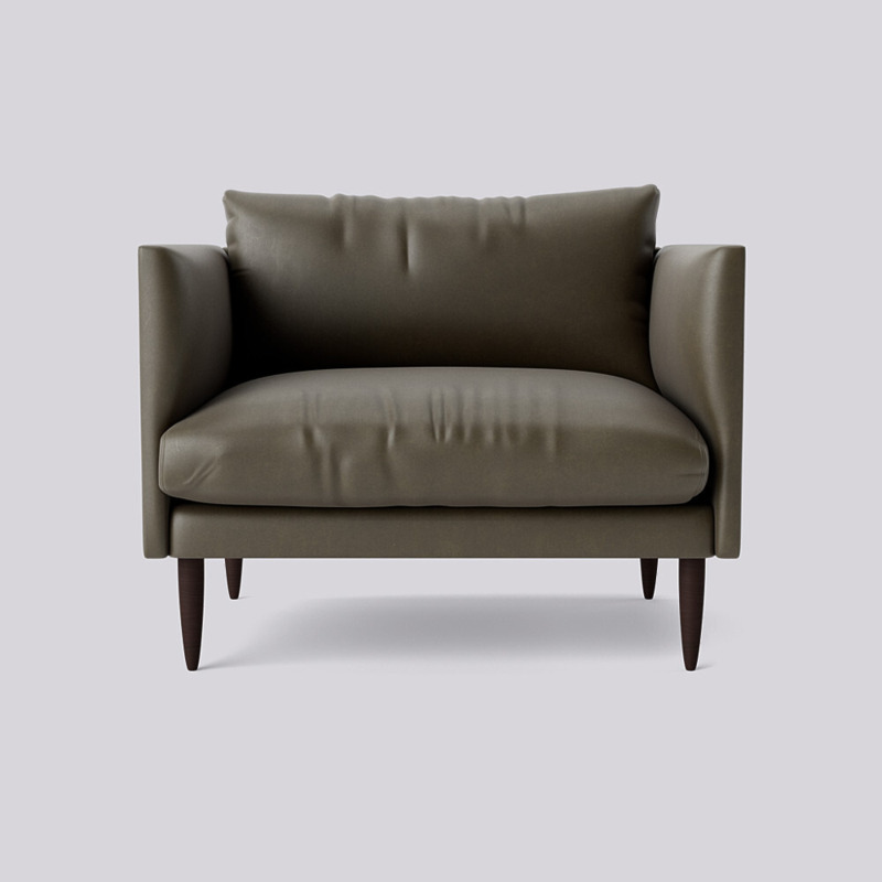 Swoon Luna Love Seat Grey Smart Leather by Swoon