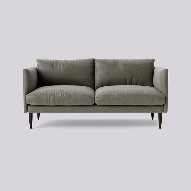 Swoon Luna TwoSeater Sofa Grey Smart Leather by Swoon
