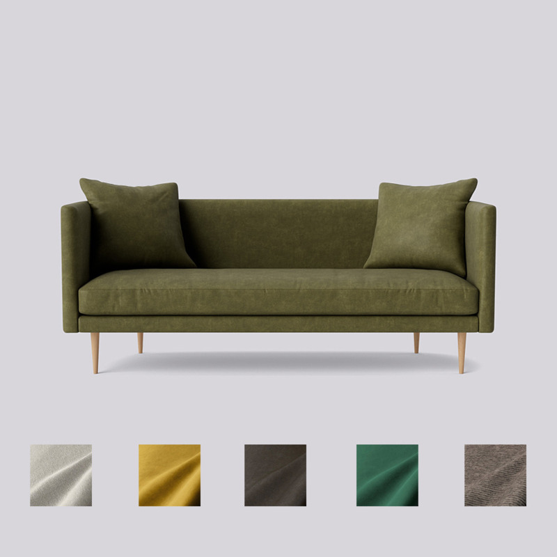 Swoon May ThreeSeater Sofa Green Smart Leather by Swoon