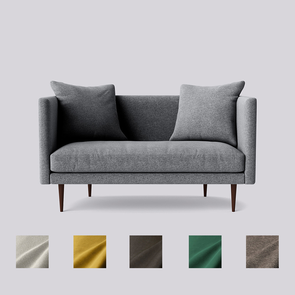 Swoon May TwoSeater Sofa Grey Soft Wool by Swoon