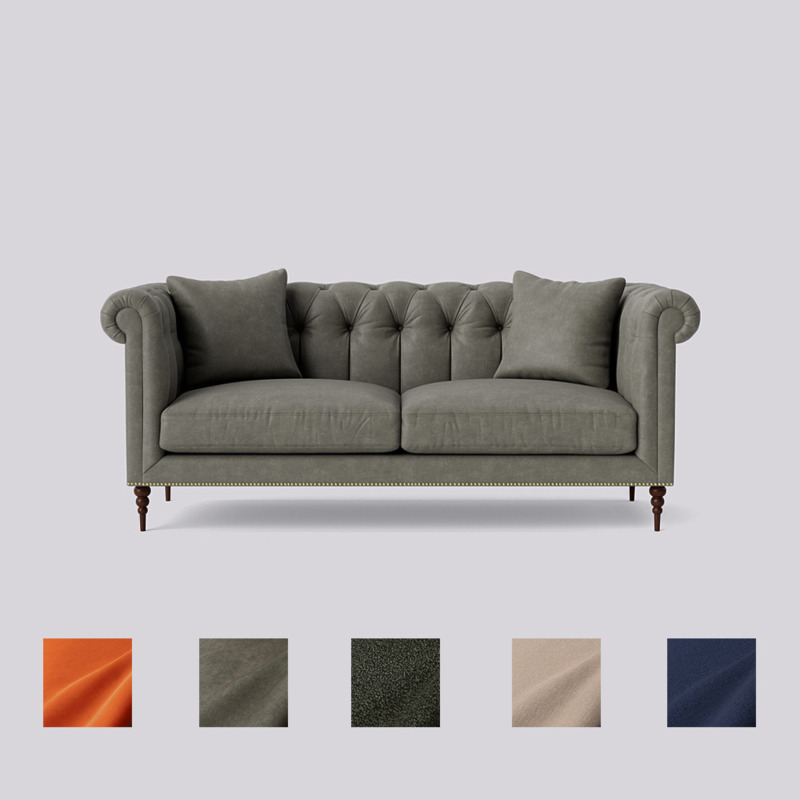 Swoon Milward ThreeSeater Sofa Grey Smart Leather by Swoon