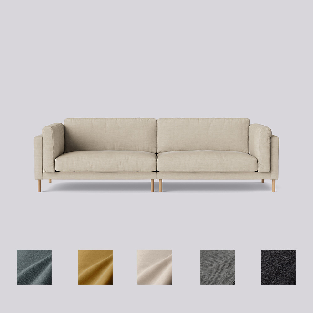 Swoon Munich FourSeater Sofa Beige Linen by Swoon