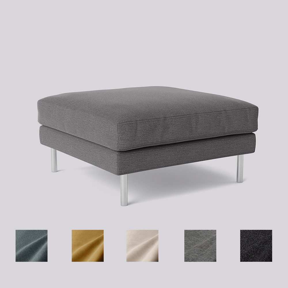 Swoon Munich Ottoman Grey House Weave by Swoon