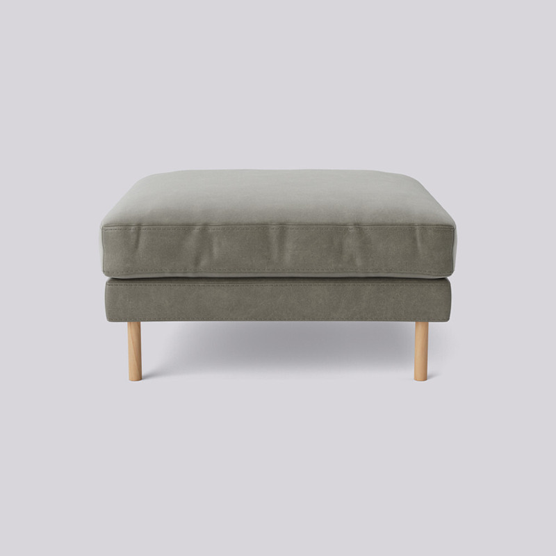 Swoon Munich Ottoman Grey Smart Leather by Swoon