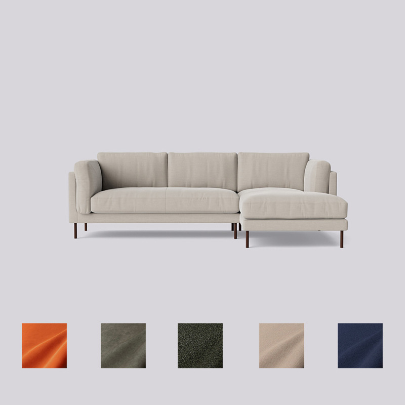 Swoon Munich RightHand Corner Sofa Grey Linen by Swoon