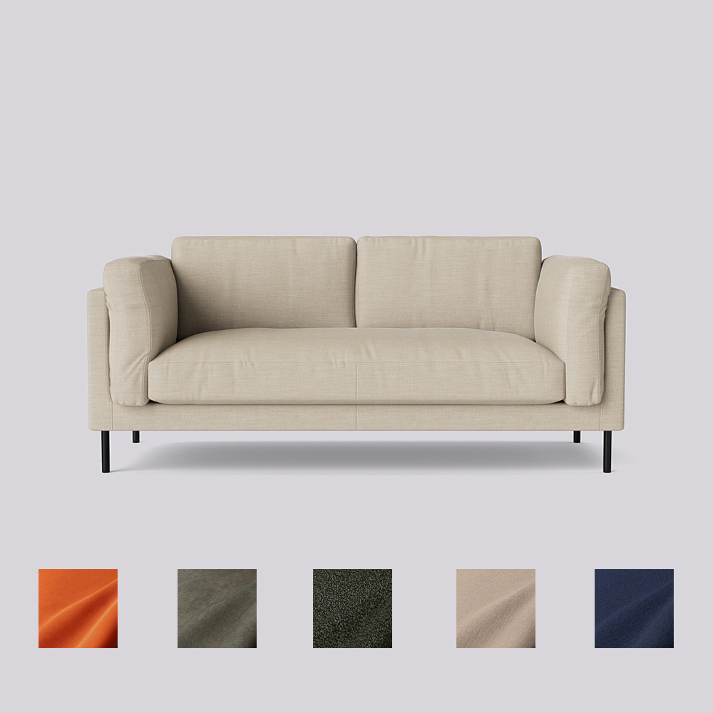 Swoon Munich TwoSeater Sofa Black Linen by Swoon