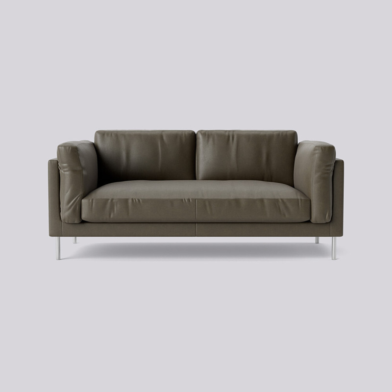 Swoon Munich TwoSeater Sofa Grey Smart Leather by Swoon