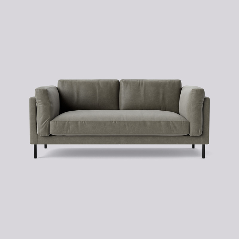 Swoon Munich TwoSeater Sofa Black Smart Leather by Swoon