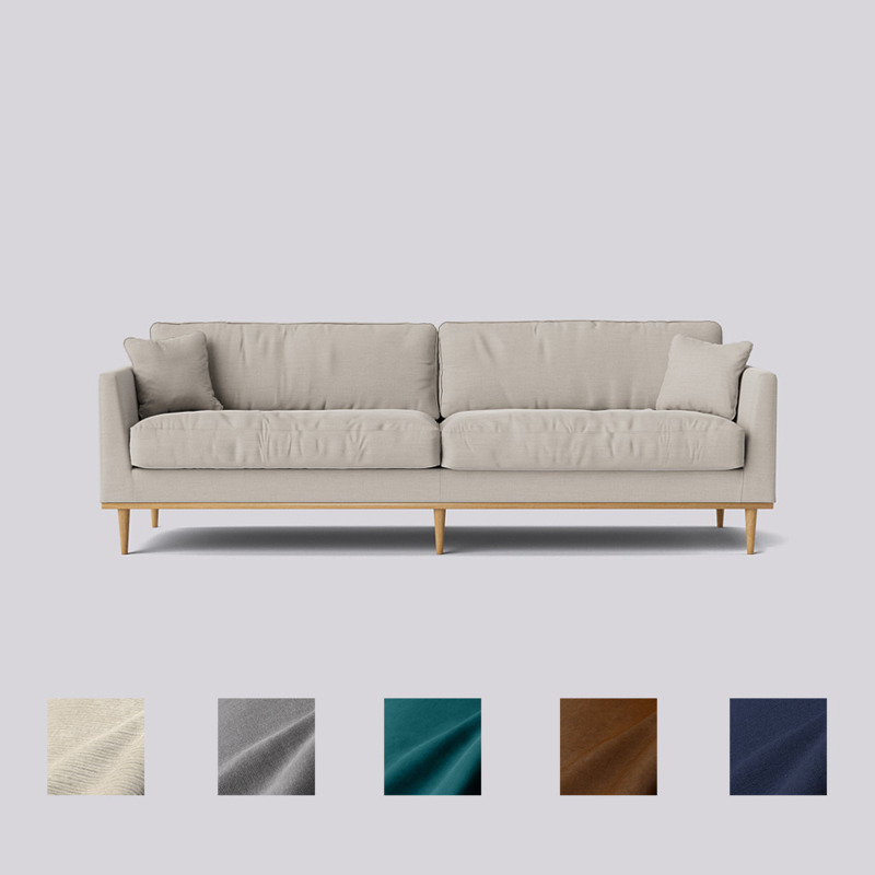 Swoon Norfolk FourSeater Sofa Grey Linen by Swoon