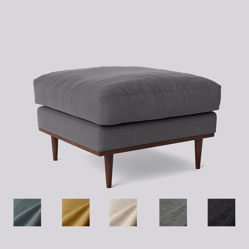 Swoon Norfolk Ottoman Grey House Weave by Swoon