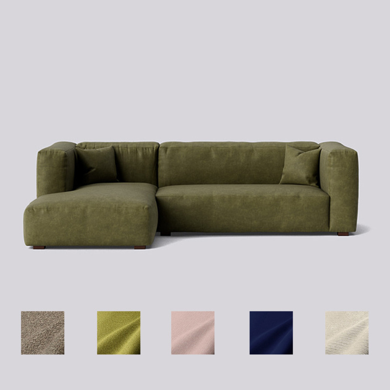 Swoon Nygard LeftHand Corner Sofa Green Smart Leather by Swoon
