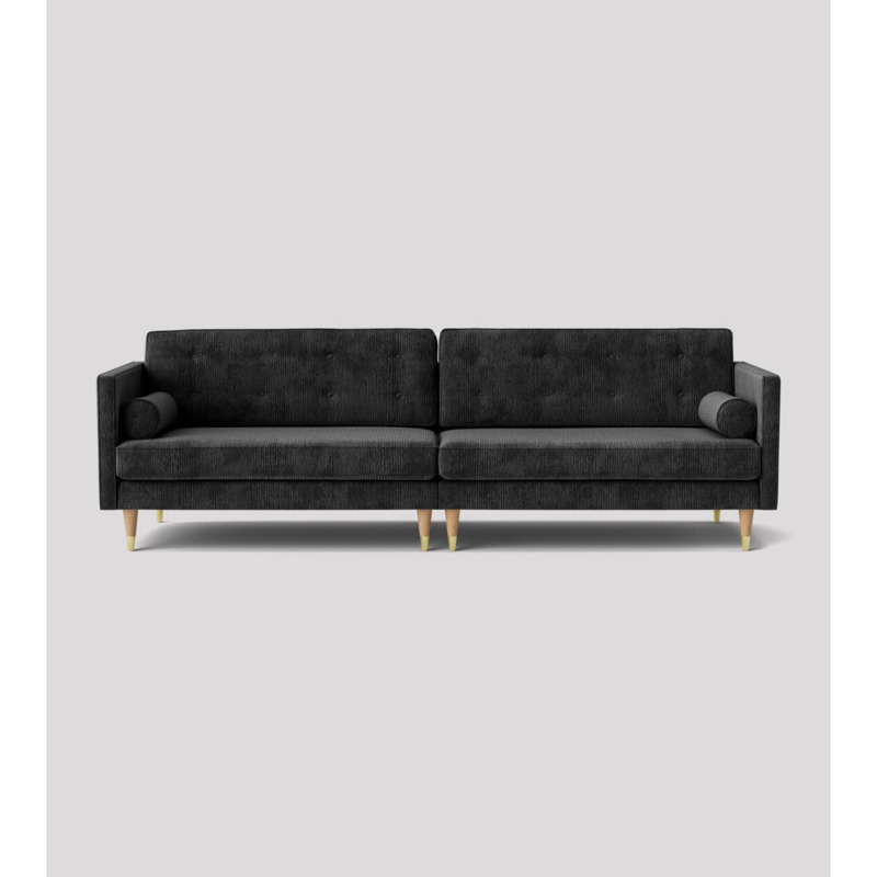 Swoon Porto FourSeater Sofa Black Cord by Swoon