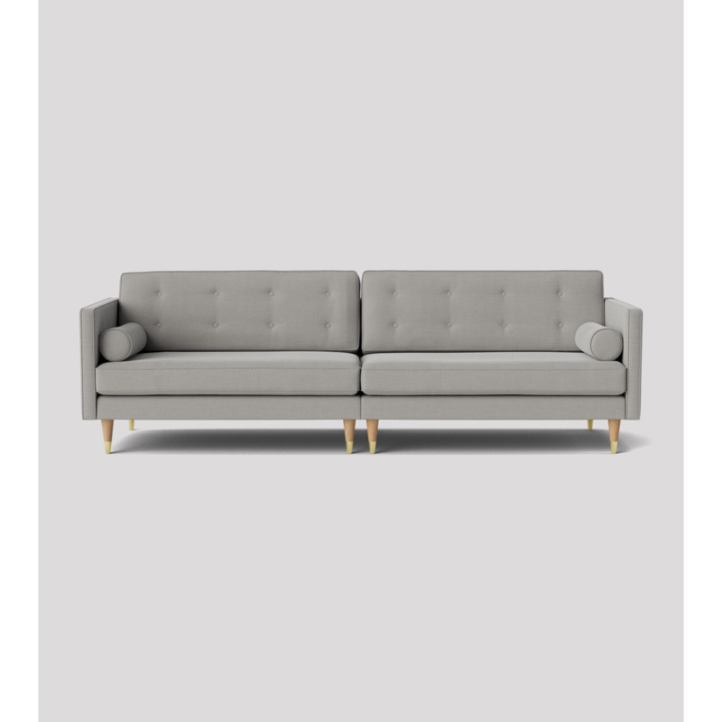 Swoon Porto FourSeater Sofa Grey Linen by Swoon