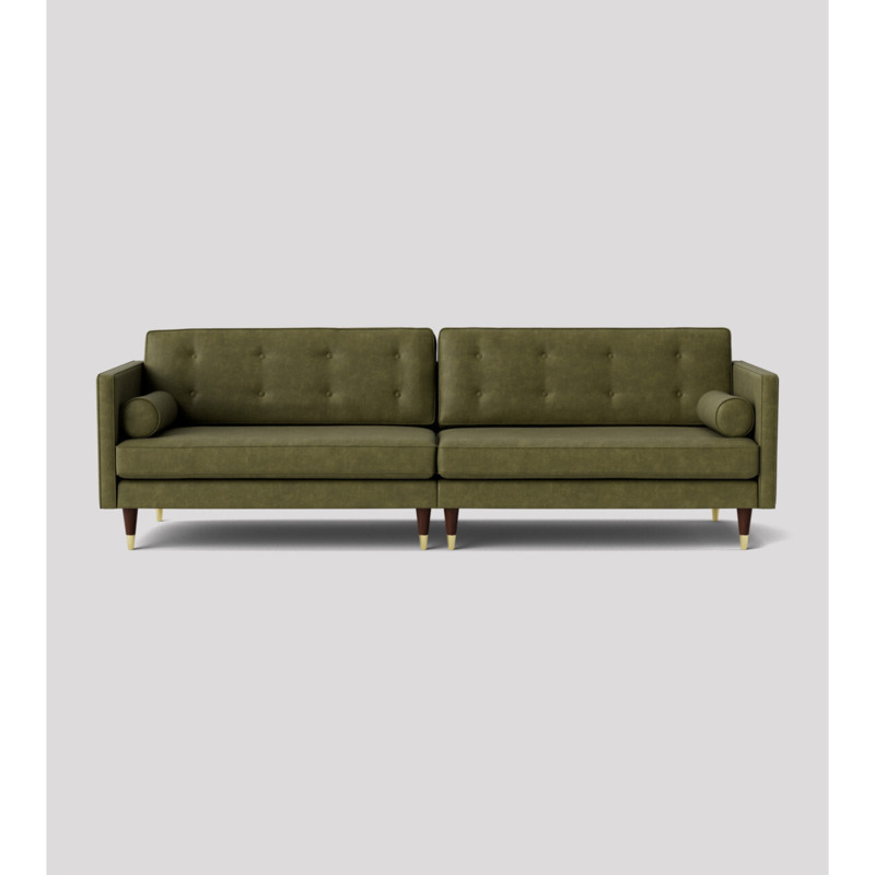 Swoon Porto FourSeater Sofa Green Smart Leather by Swoon