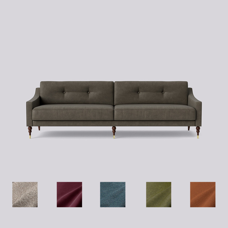 Swoon Reyna FourSeater Sofa Grey Smart Leather by Swoon