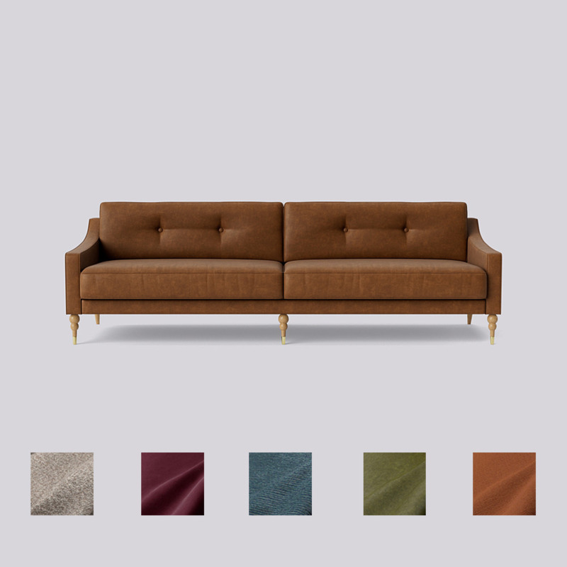 Swoon Reyna FourSeater Sofa Brown Smart Leather by Swoon