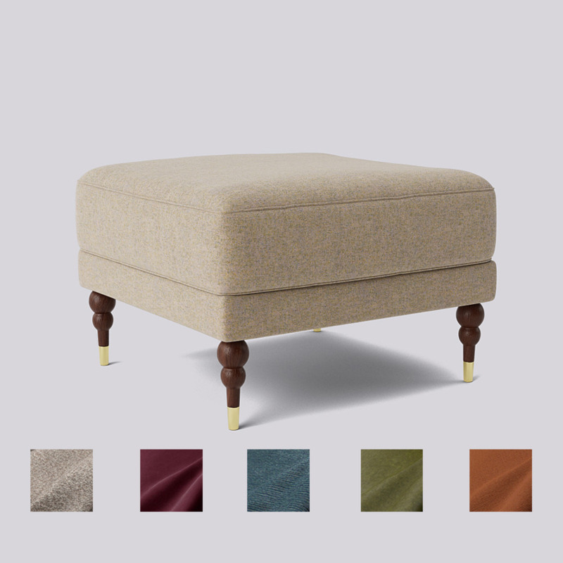 Swoon Reyna Ottoman Brown Soft Wool by Swoon