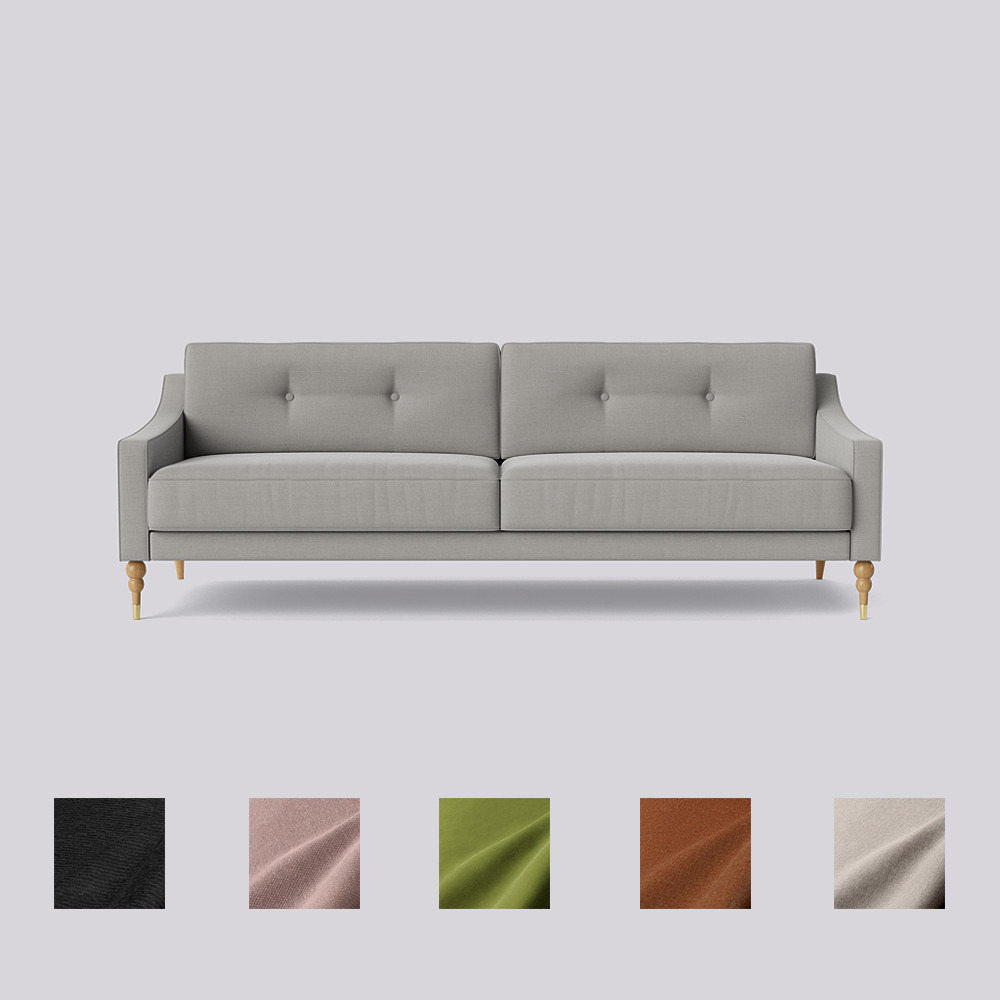 Swoon Reyna ThreeSeater Sofa Grey Linen by Swoon