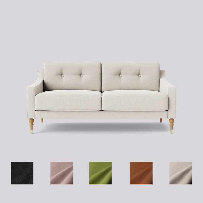 Swoon Reyna TwoSeater Sofa White Smart Wool by Swoon