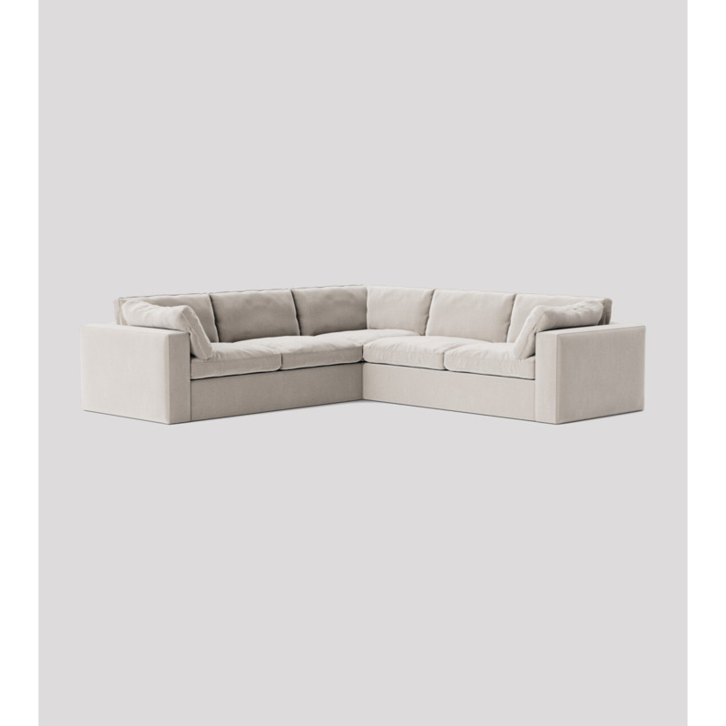 Swoon Seattle FiveSeater Corner Sofa White Crushed Velvet by