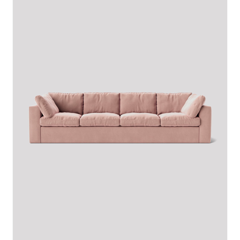 Swoon Seattle FourSeater Sofa Pink Easy Velvet by Swoon
