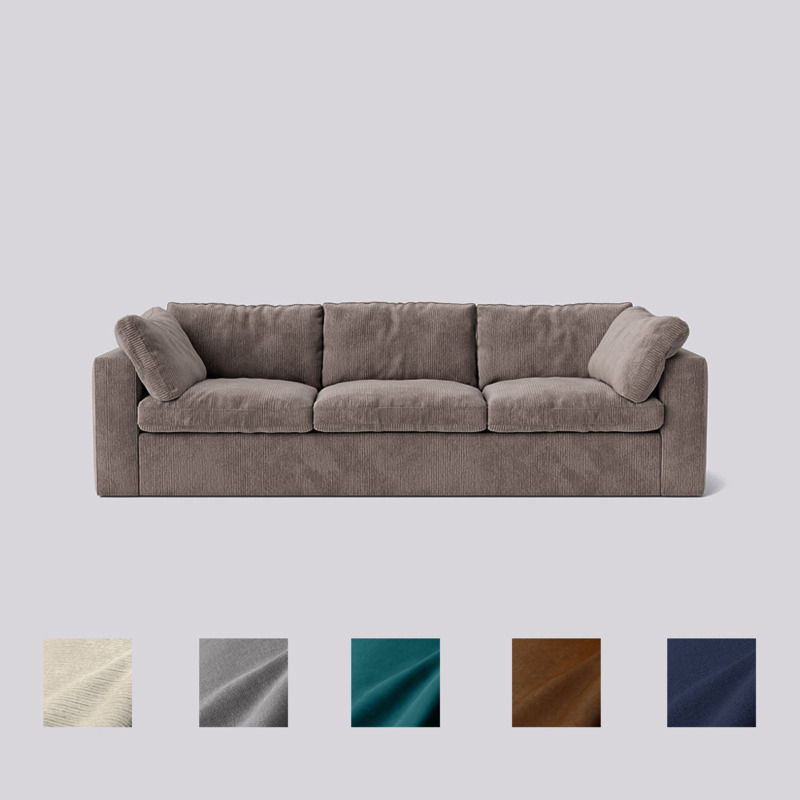 Swoon Seattle ThreeSeater Sofa Brown Cord by Swoon