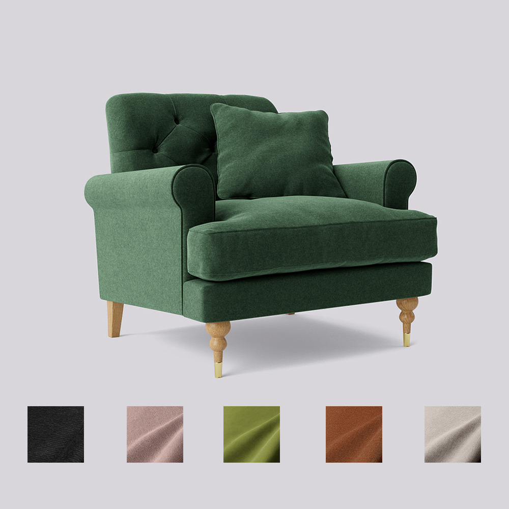 Swoon - Sidbury - Armchair - Green - Smart Wool