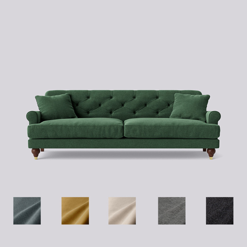Swoon Sidbury ThreeSeater Sofa Green Smart Wool by Swoon