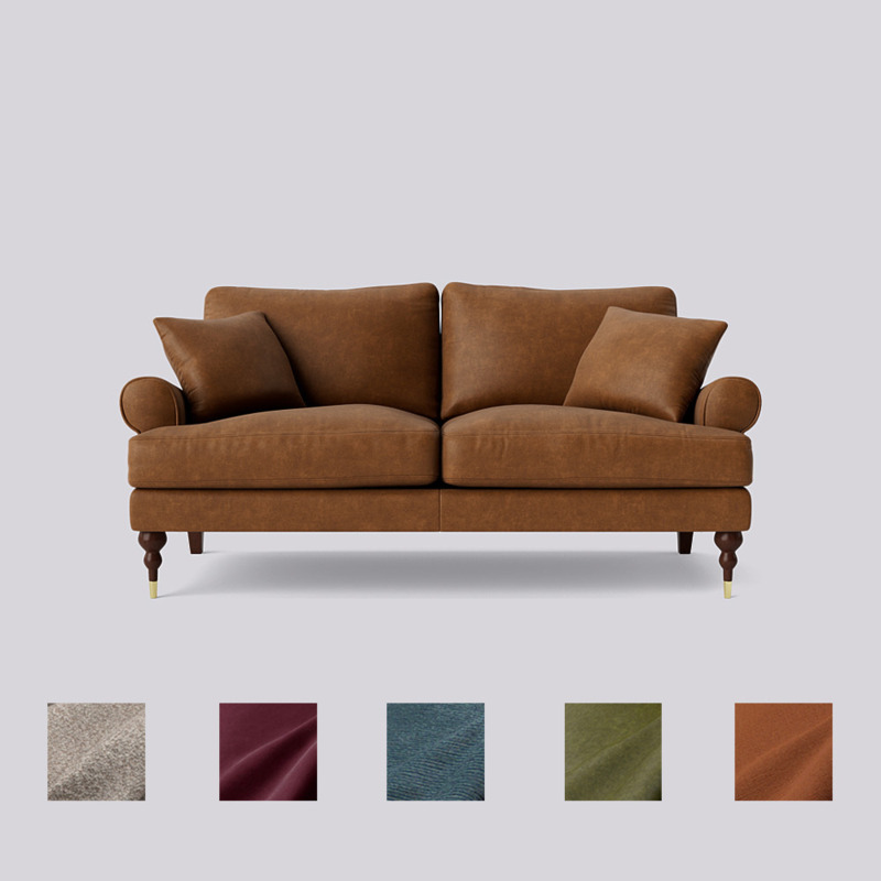 Swoon Sutton TwoSeater Sofa Brown Smart Leather by Swoon