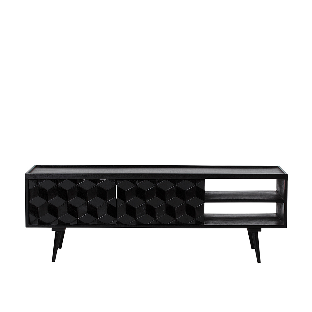 Swoon Terning MidCentury Modern TV Unit Black Mango Wood by Swoon