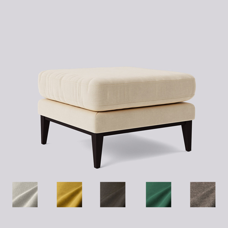 Swoon Tulum Ottoman Yellow Easy Velvet by Swoon