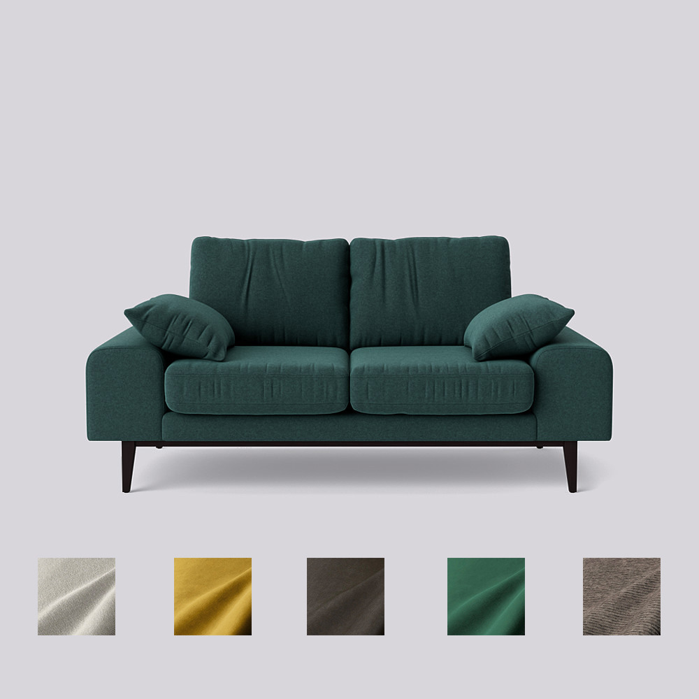 Swoon Tulum TwoSeater Sofa Blue Smart Wool by Swoon