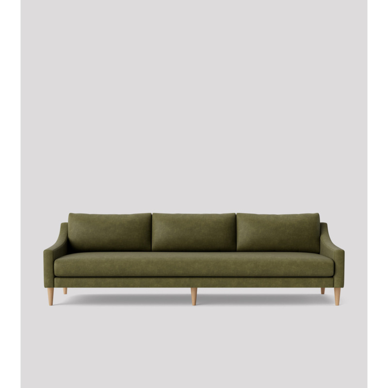 Swoon Turin FourSeater Sofa Green Smart Leather by Swoon