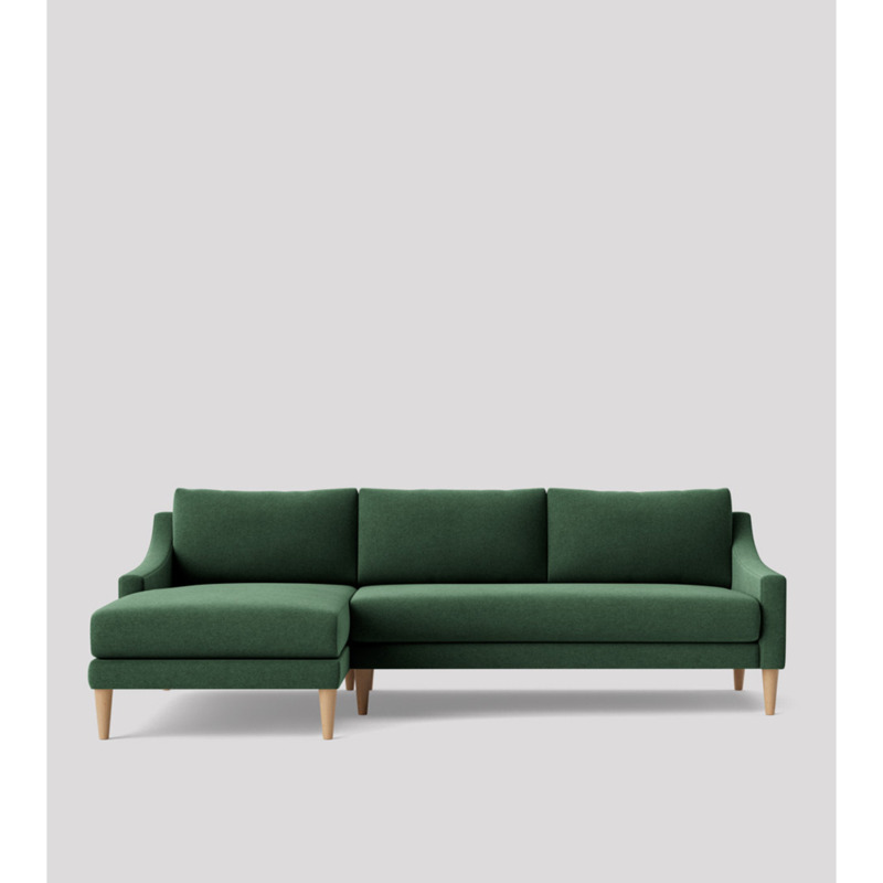 Swoon Turin LeftHand Corner Sofa Green Smart Wool by Swoon