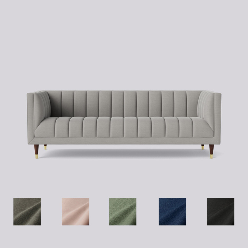 Swoon Willem ThreeSeater Sofa Grey Linen by Swoon