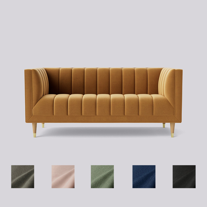 Swoon Willem TwoSeater Sofa Brown Easy Velvet by Swoon