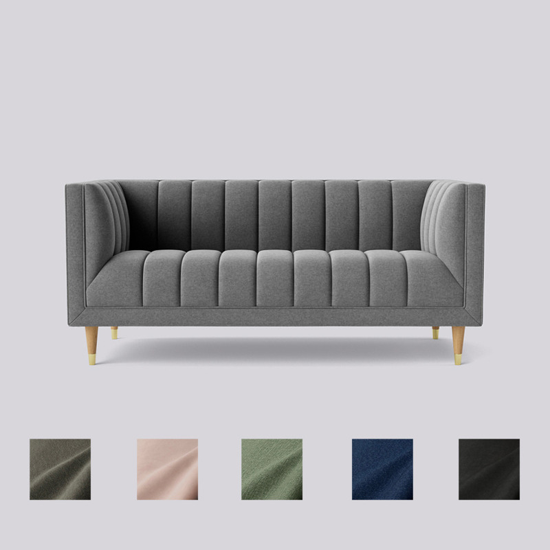 Swoon Willem TwoSeater Sofa Grey Smart Wool by Swoon