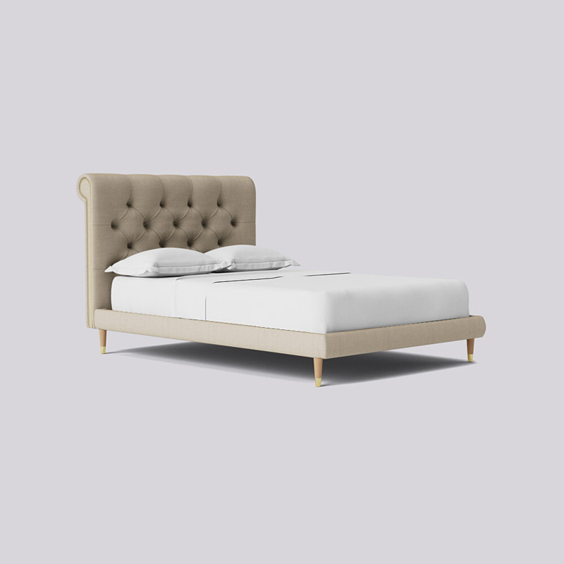 Swoon Winston Bed Beige Brass by Swoon