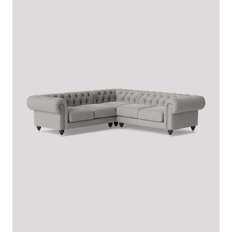 Swoon Winston FiveSeater Corner Sofa Grey Linen by Swoon