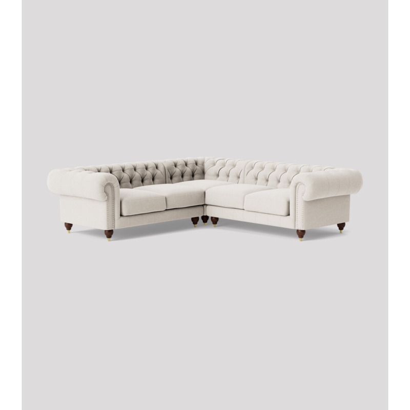 Swoon Winston FiveSeater Corner Sofa White Smart Wool by Swoon