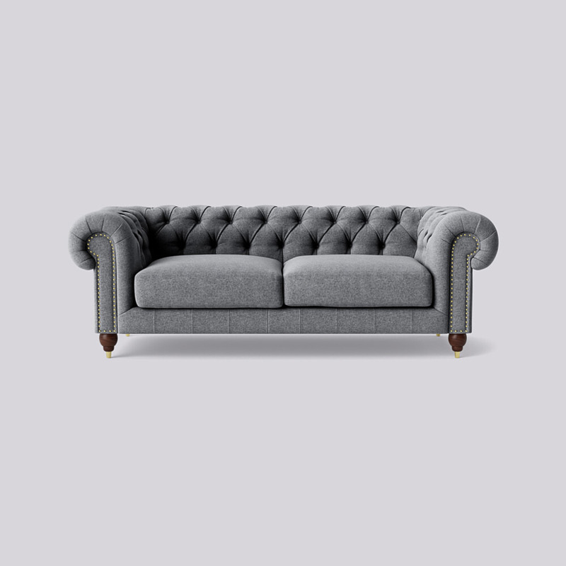 Swoon Winston ThreeSeater Sofa Grey Soft Wool by Swoon